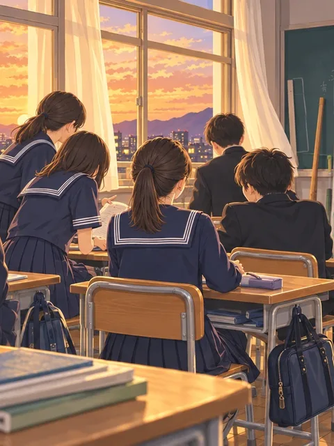 夕焼けの教室